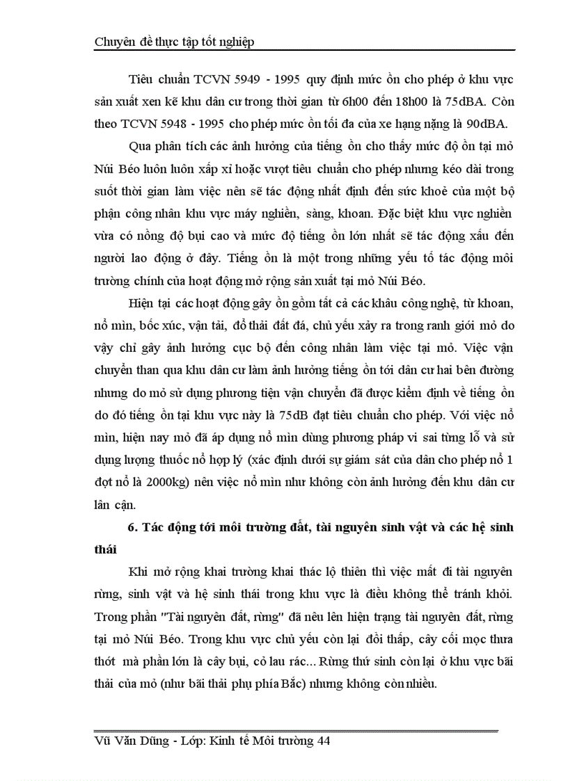 image for page Đánh giá hiệu quả kinh tế xã hội môi trường của dựán mở rộng khai thác mỏ than Núi Béo