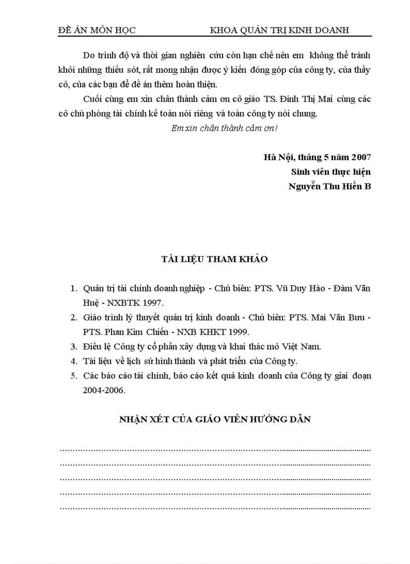 image for page Thực trạng quản lý sử dụng vốn lưu động và các biện pháp quản lý vốn lưu động tại Công ty cổ phần xây dựng và khai thác mỏ Việt Nam 1