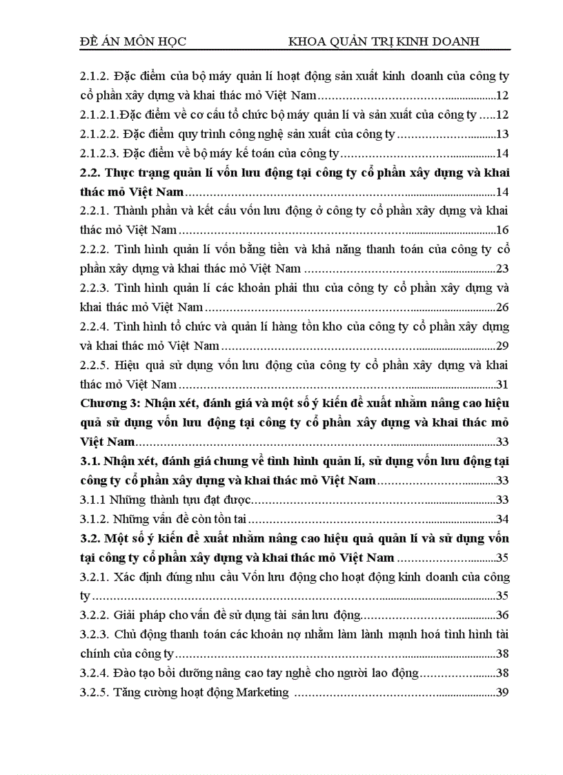 image for page Thực trạng quản lý sử dụng vốn lưu động và các biện pháp quản lý vốn lưu động tại Công ty cổ phần xây dựng và khai thác mỏ Việt Nam 1