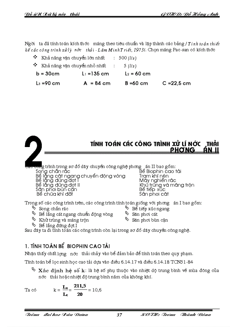 image for page Đồ án xử lý nước thải