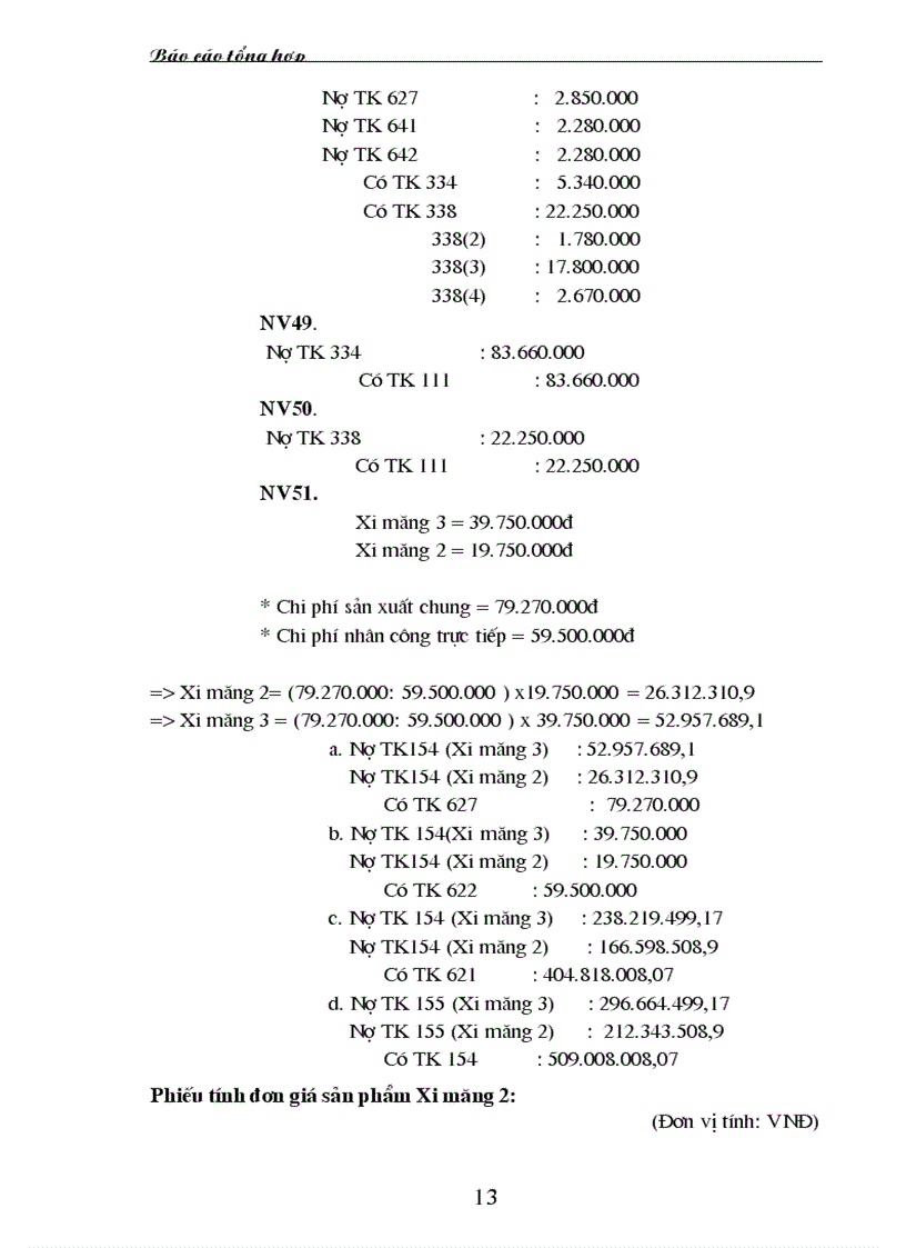 image for page Báo cáo tổng hợp Thực hành nghiệp vụ kế toán