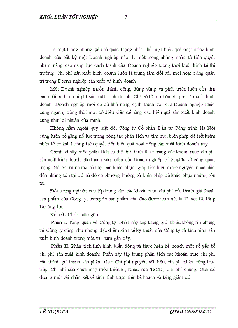 image for page Phân tích tình hình thực hiện các khoản mục chi phí sản xuất kinh doanh của công ty cổ phần đầu tư công trình hà nội