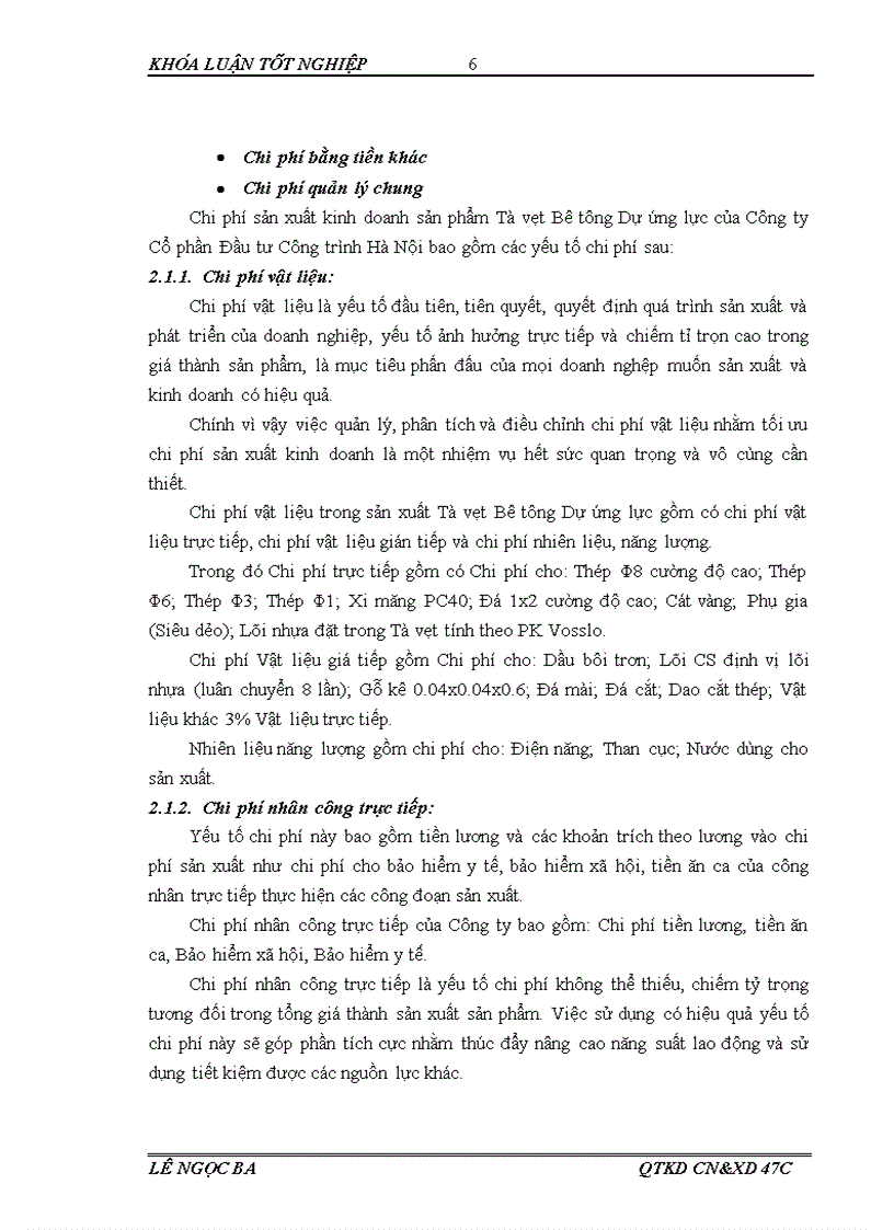 image for page Phân tích tình hình thực hiện các khoản mục chi phí sản xuất kinh doanh của công ty cổ phần đầu tư công trình hà nội