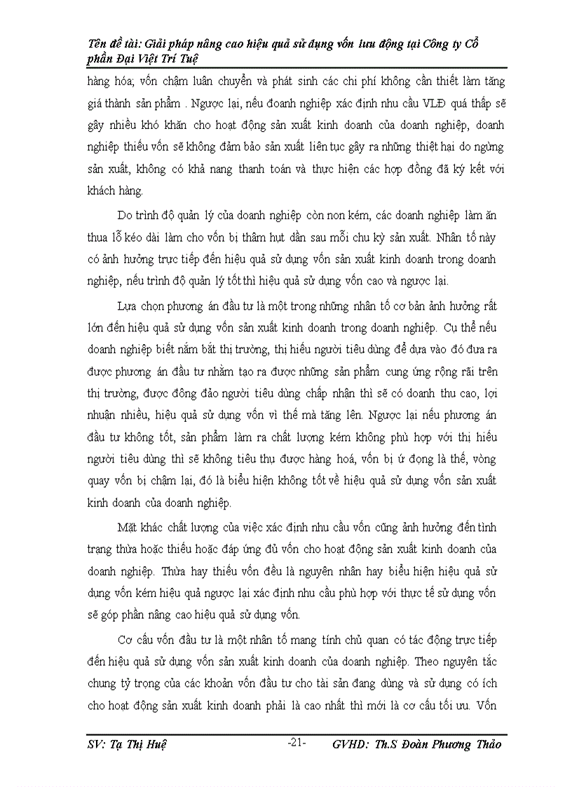 image for page Giải pháp nâng cao hiệu quả sử dụng vốn lưu động tại Công ty Cổ phần Đại Việt Trí Tuệ