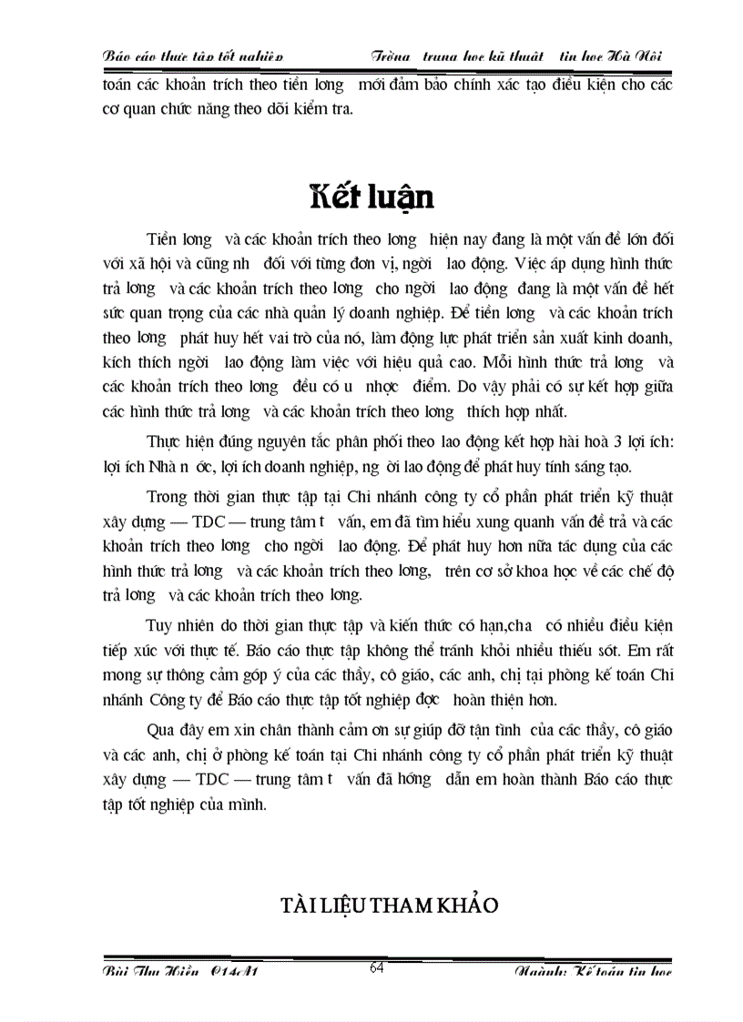 image for page Thực trạng của kế toán tiền lương và các khoản trích theo lương tại Chi nhánh Công ty Cổ phần Phát triển Kỹ Thuật Xây Dựng TDC Trung tâm tư vấn