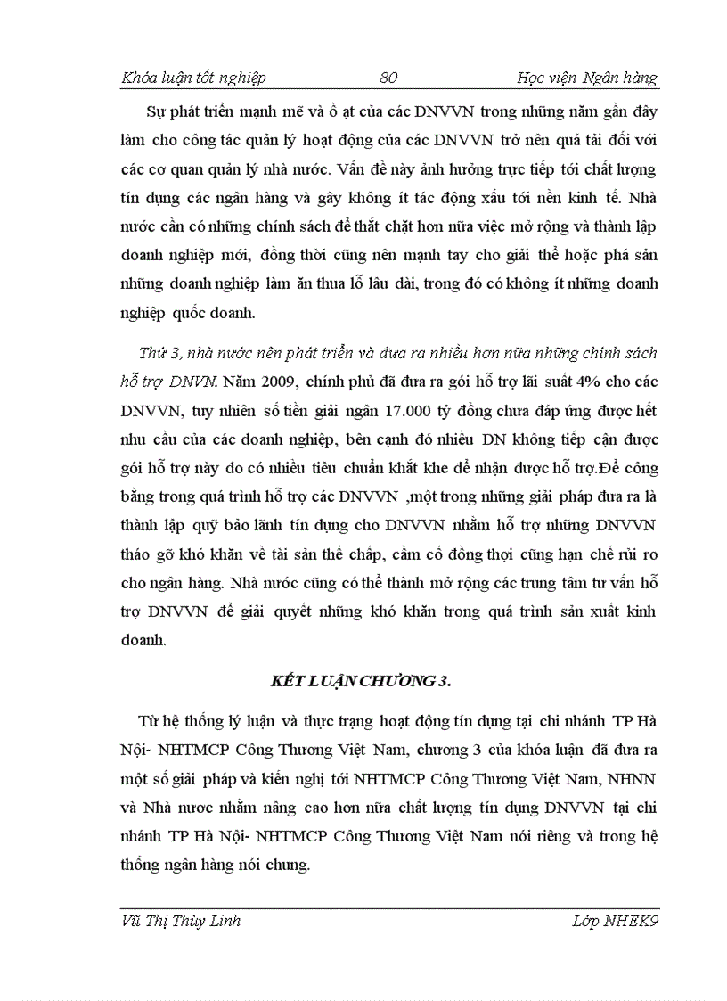 image for page Giải pháp nâng cao chất lượng tín dụng đối với các DNVVN tại chi nhánh TP Hà Nội NHTMCP Công Thương Việt Nam