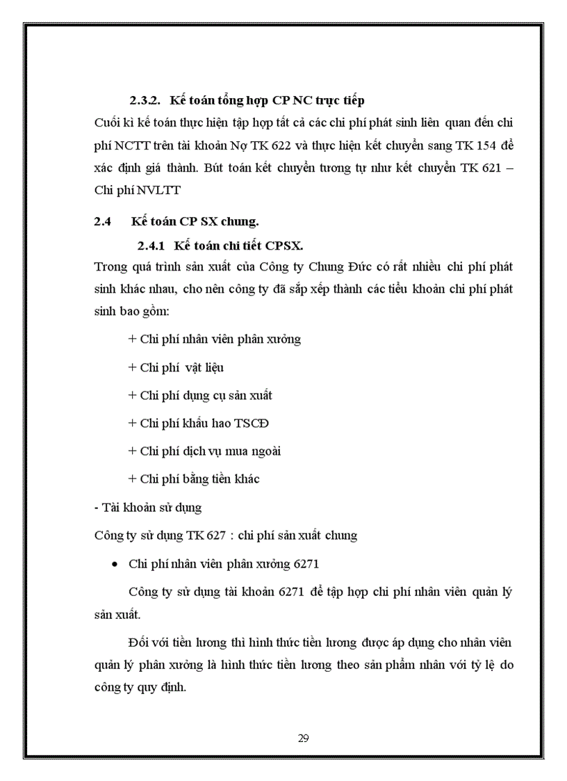image for page Hoàn thiện công tác kế toán chi phí và tính giá thành sản phẩm tại Công ty TNHH Dịch vụ thương mại và sản xuất Chung Đức