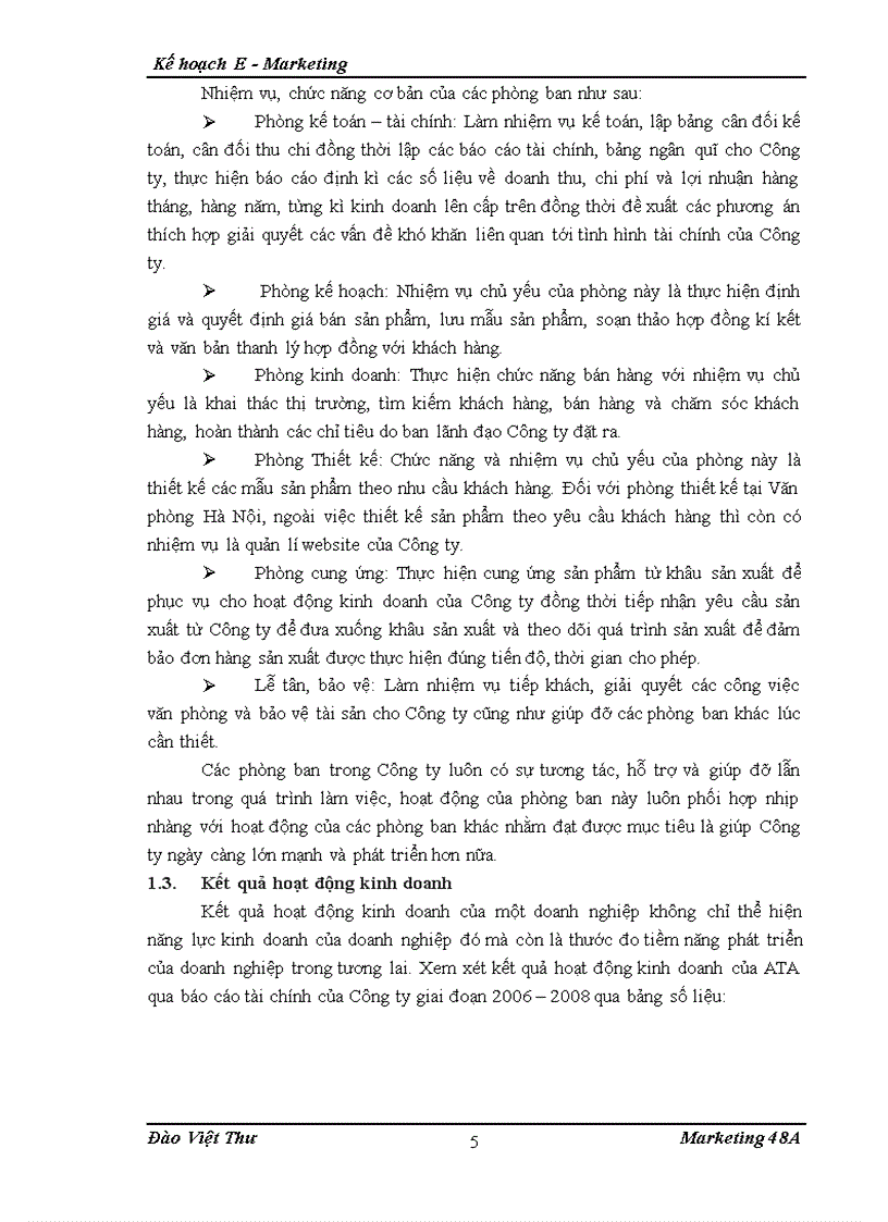 image for page Kế hoạch Internet Marketing E Marketing cho Công ty Cổ phần thương mại dịch vụ quảng cáo TMDVQC ATA tại khu vực miền Bắc từ 6 2010 đến 6 201