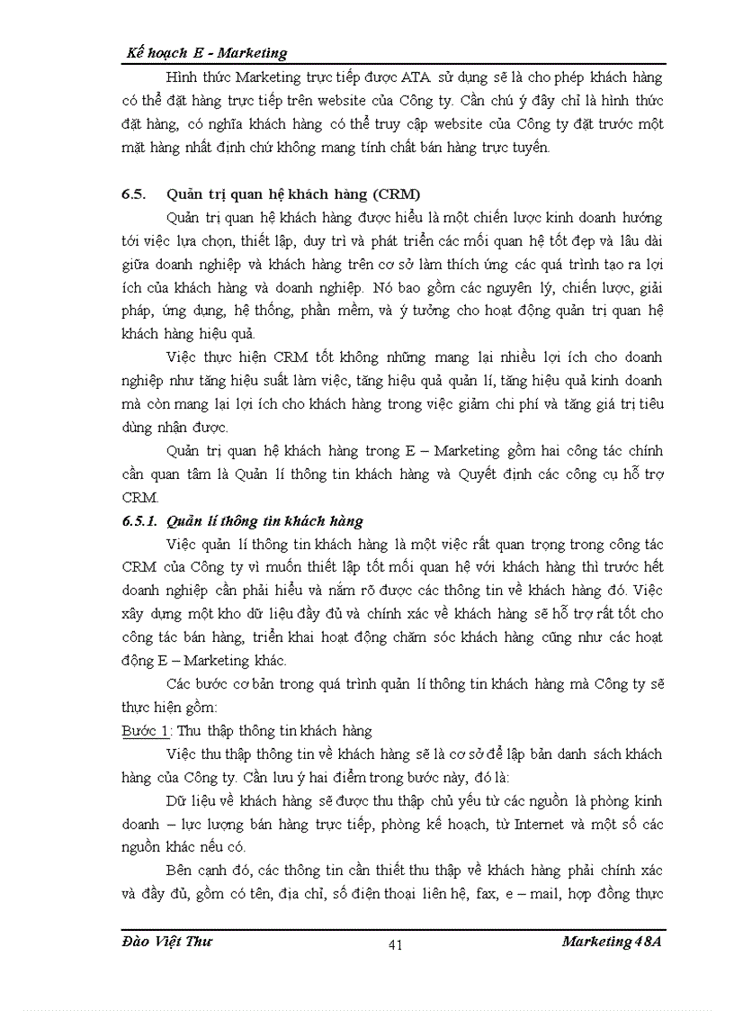 image for page Kế hoạch Internet Marketing E Marketing cho Công ty Cổ phần thương mại dịch vụ quảng cáo TMDVQC ATA tại khu vực miền Bắc từ 6 2010 đến 6 201