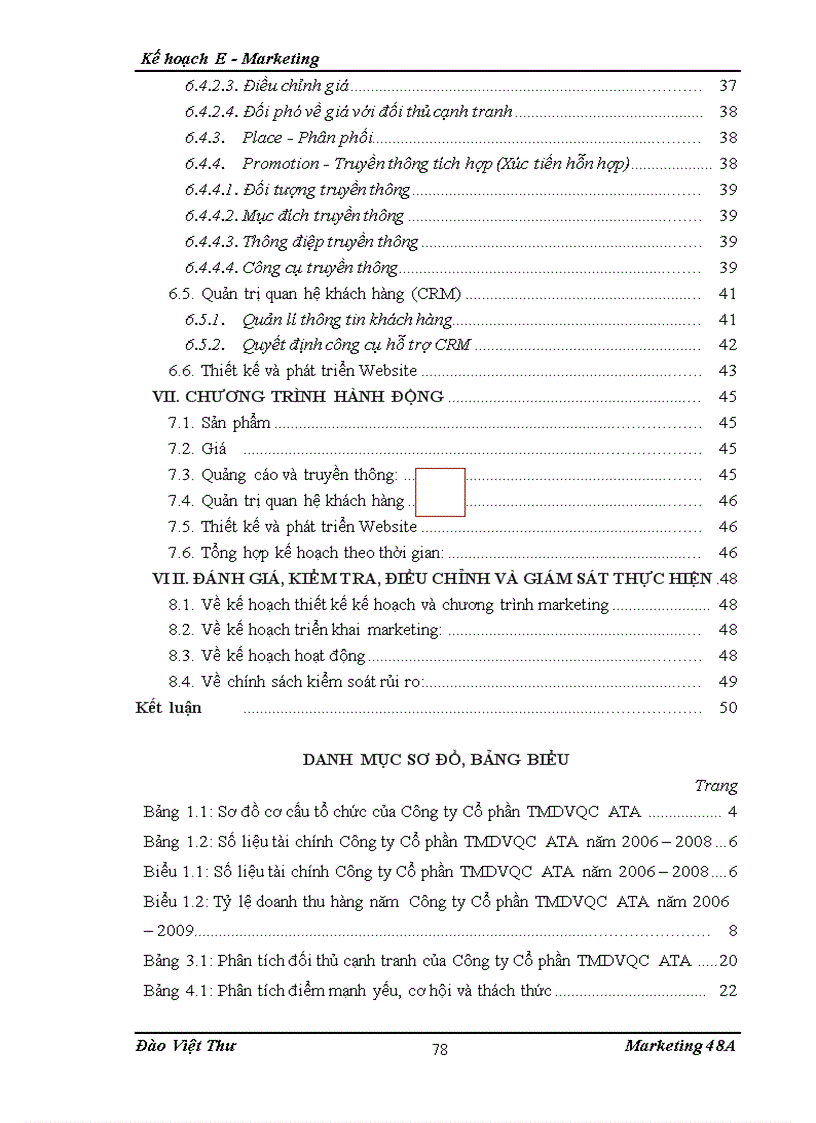 image for page Kế hoạch Internet Marketing E Marketing cho Công ty Cổ phần thương mại dịch vụ quảng cáo TMDVQC ATA tại khu vực miền Bắc từ 6 2010 đến 6 201