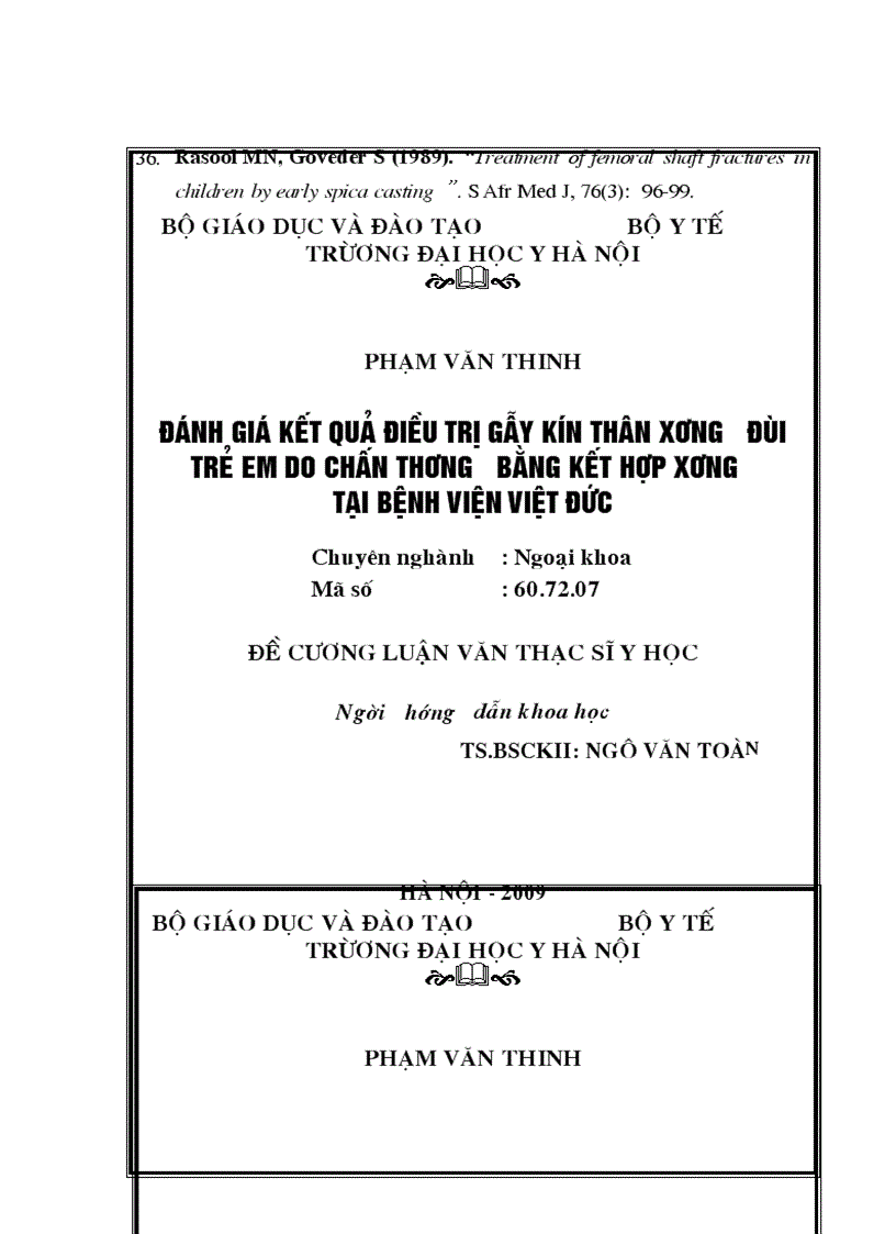 image for page Đánh giá kết quả phẫu thuật gẫy kín thân xương đùi trẻ em ở bệnh viện Việt Đức