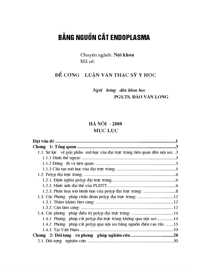 image for page Nhận xét hình ảnh nội soi mô bệnh học và kết quả cắt polyp đại trực tràng bằng nguồn cắt ENDOPLASMA 1