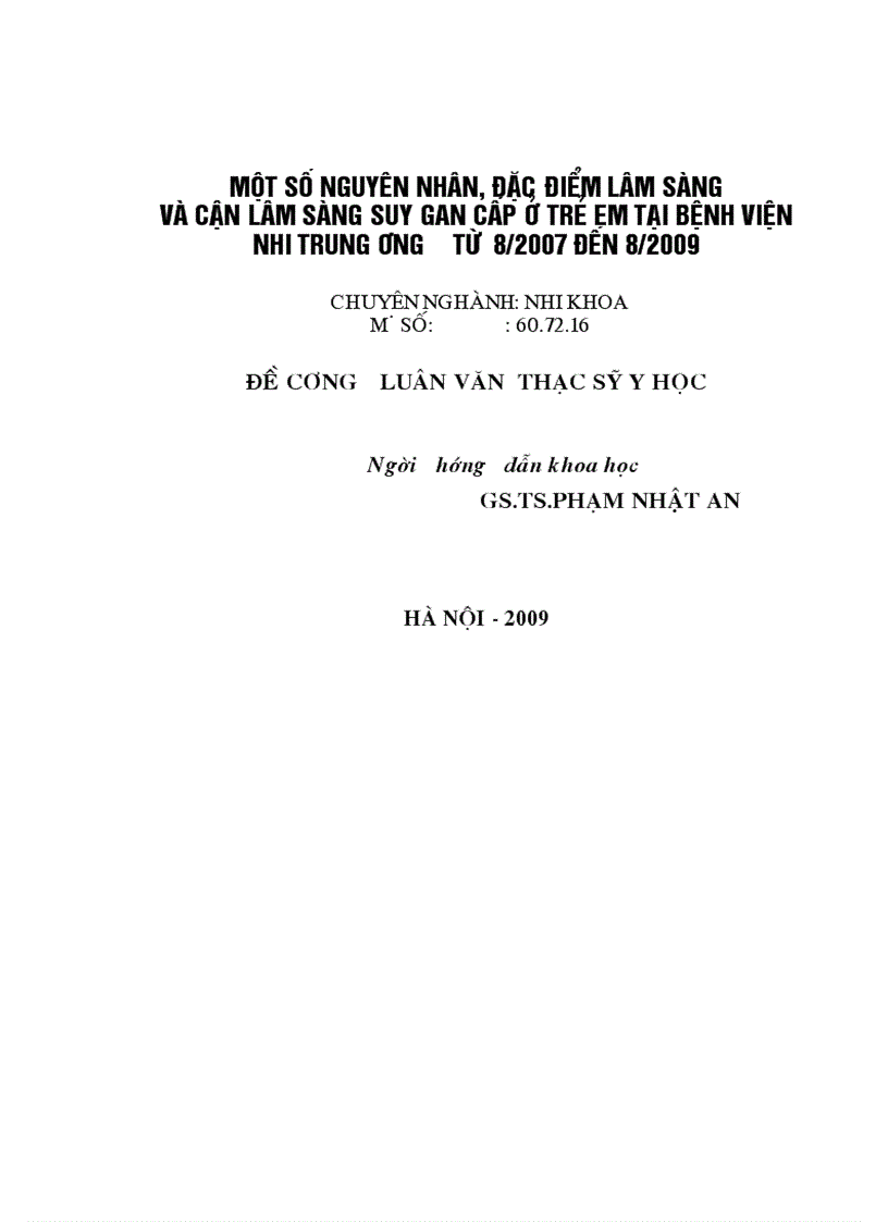 image for page Nguyên nhân đặc điểm lâm sàng và cận lâm sàng của suy gan cấp ở trẻ em tại Bệnh viện Nhi Trung Ương 1