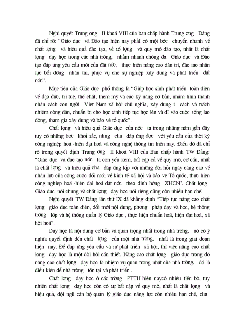 image for page Thực trạng của việc chỉ đạo quá trình dạy học ở trường PTTH Quang Trung Kông chso Gia Lai