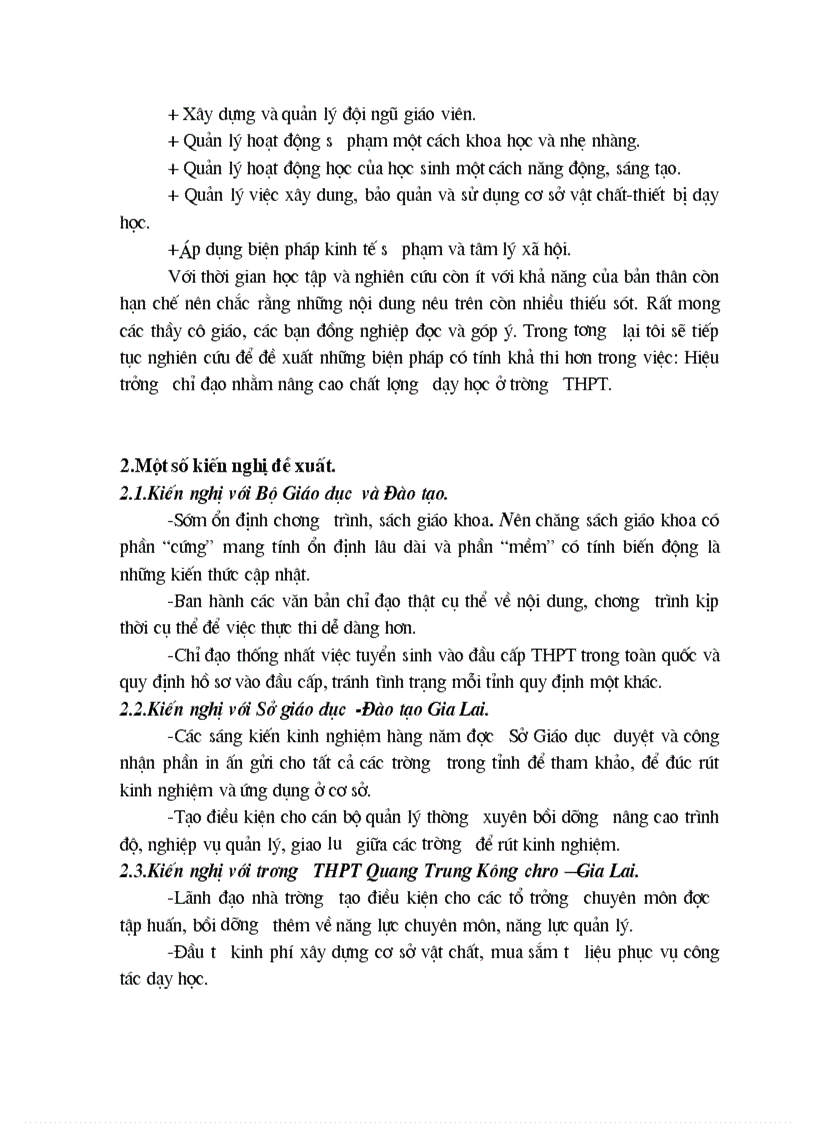 image for page Thực trạng của việc chỉ đạo quá trình dạy học ở trường PTTH Quang Trung Kông chso Gia Lai