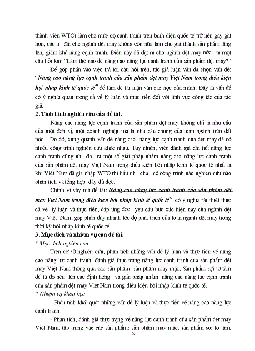 image for page Nâng cao năng lực cạnh tranh của sản phẩm dệt may Việt Nam trong điều kiện hội nhập quốc tế 1