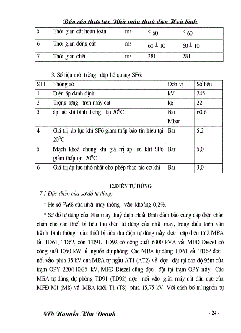 image for page Thông số kỹ thuật của các thiết bị chính trong nhà máy thuỷ điện Hoà bình