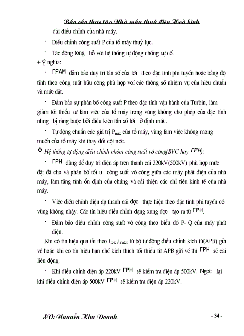image for page Thông số kỹ thuật của các thiết bị chính trong nhà máy thuỷ điện Hoà bình