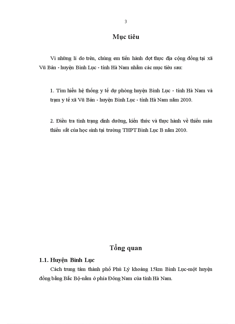 image for page Điều tra tình trạng dinh dưỡng kiến thức và thực hành về thiếu máu thiếu sắt của học sinh tại trường THPT Bình Lục B năm 2010