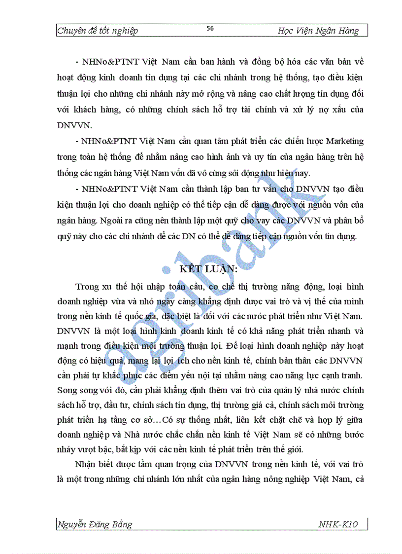 image for page Giải pháp mở rộng tín dụng đối với DNVVN tại NHNo PTNT Thăng Long 1