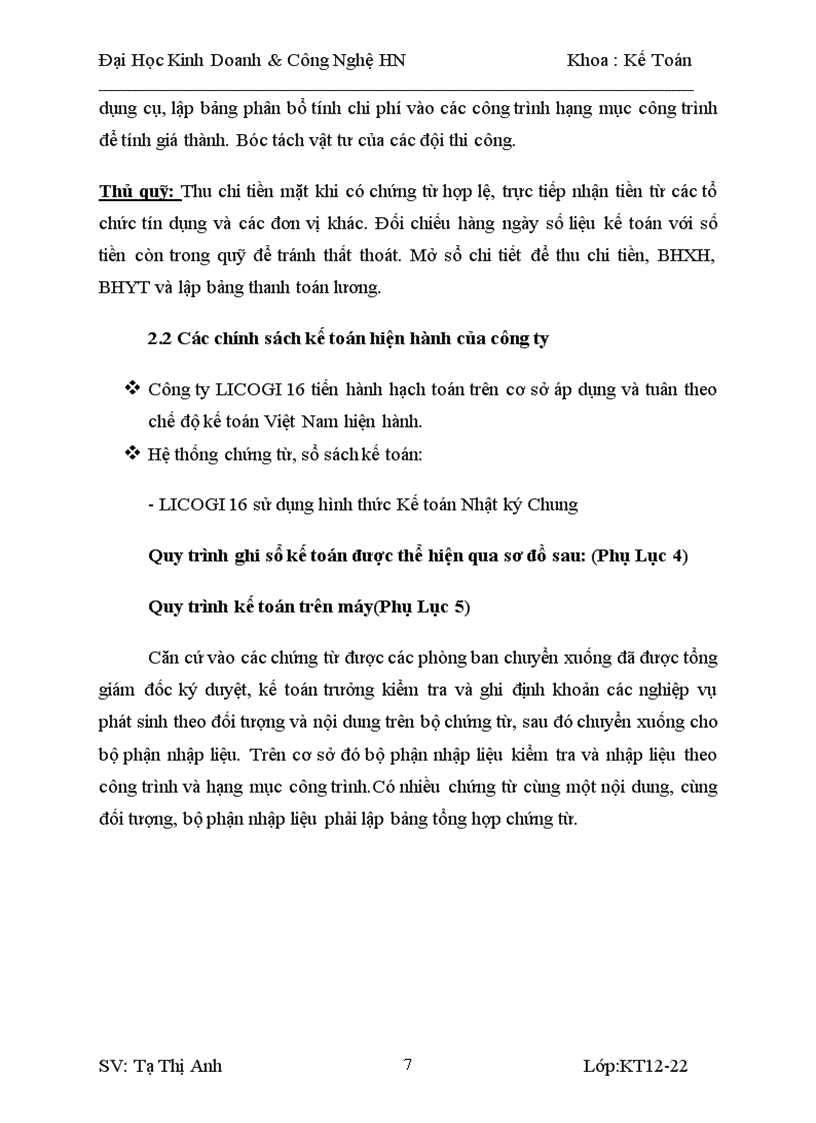 image for page Tình hình tổ chức bộ máy kế toán và công tác kế toán tại LICOGI 16 1