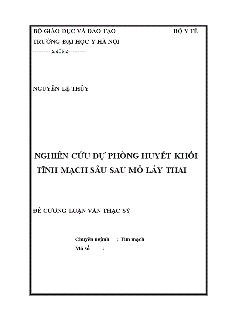 image for page Nghiên cứu dự phòng huyết khối tĩnh mạch sâu sau mổ lấy thai 1