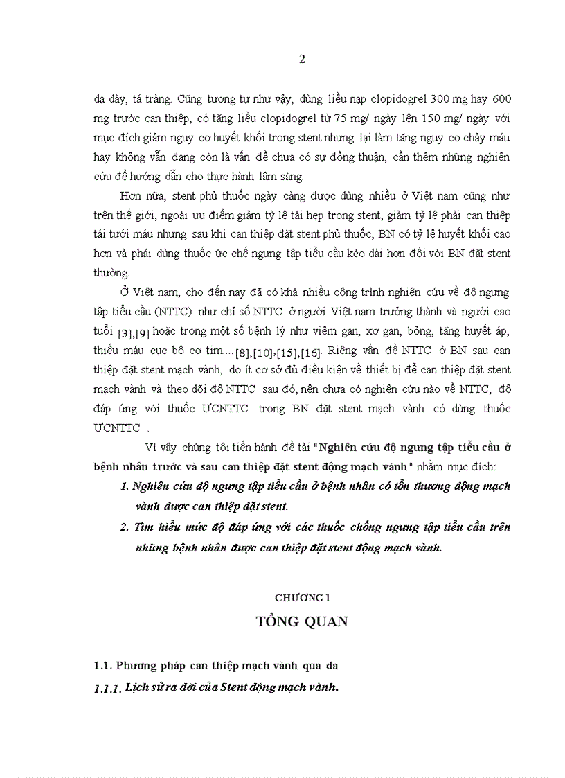 image for page Nghiên cứu độ ngưng tập tiểu cầu ở bệnh nhân trước và sau can thiệp đặt stent động mạch vành