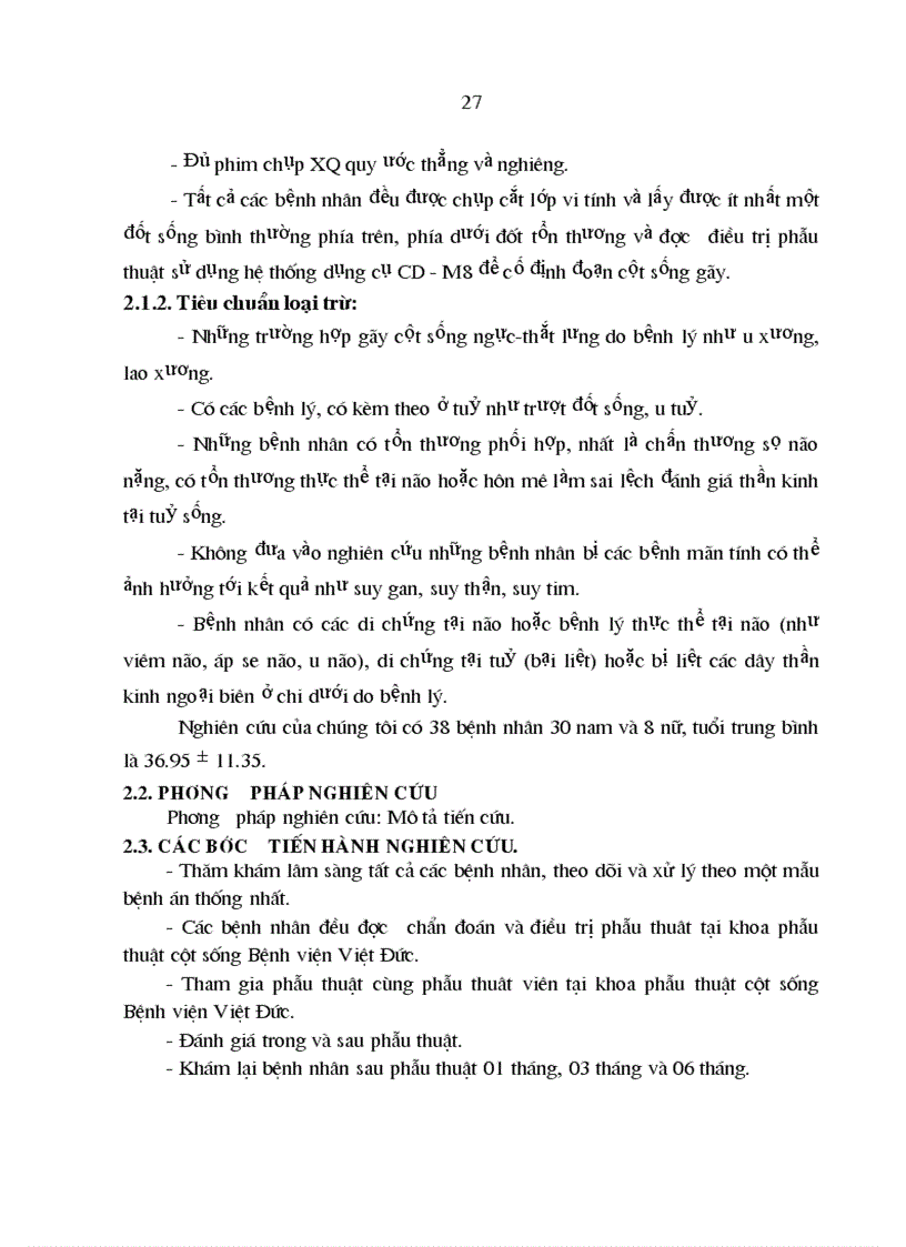 image for page Nghiên cứu đặc điểm lâm sàng chẩn đoán hình ảnh và kết quả điều trị phẫu thuật chấn thương cột sống đoạn bản lề Ngực Thắt lưng có liệt 1