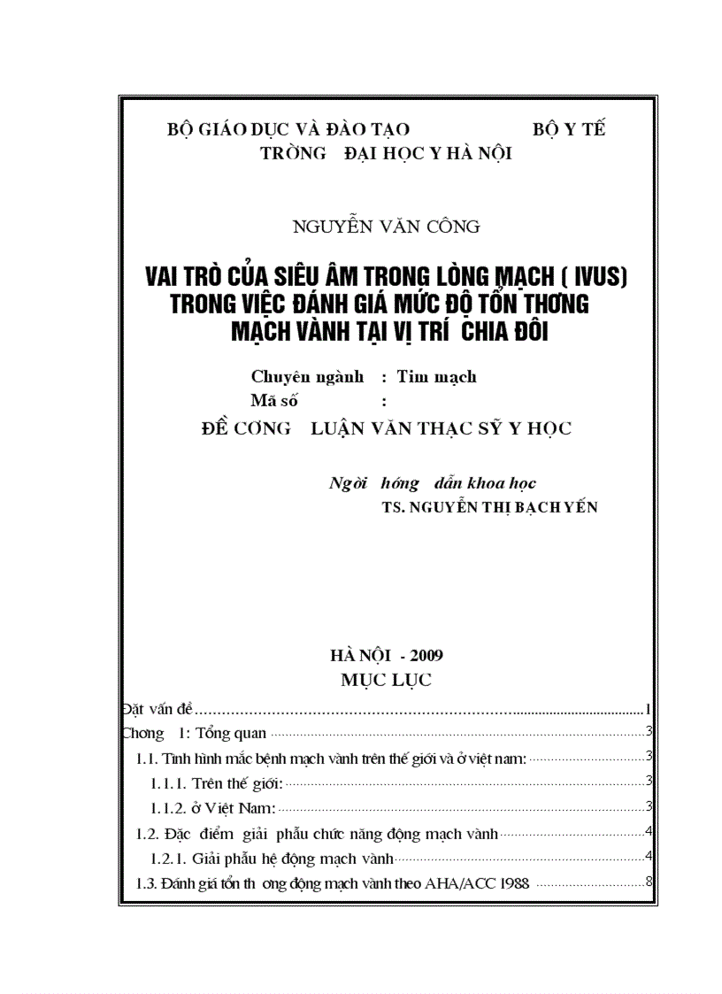 image for page Vai trò của siêu âm trong lòng mạch IVUS trong việc đánh giá mức độ tổn thương mạch vành tại vị trí chia đôi