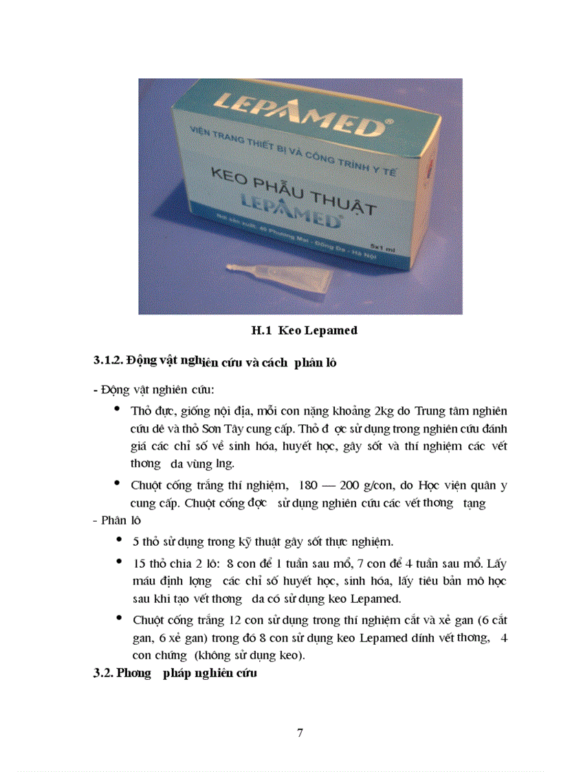 image for page Nghiên cứu tính phù hợp sinh học tính kháng khuẩn và khả năng liền mô của keo phẫu thuật Lepamed