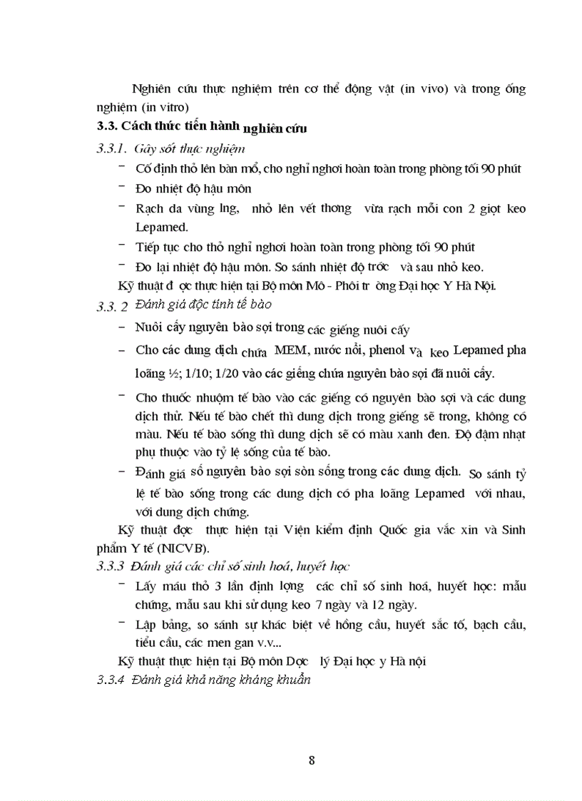 image for page Nghiên cứu tính phù hợp sinh học tính kháng khuẩn và khả năng liền mô của keo phẫu thuật Lepamed