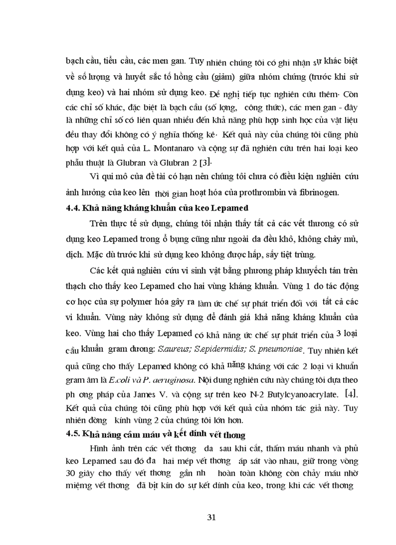 image for page Nghiên cứu tính phù hợp sinh học tính kháng khuẩn và khả năng liền mô của keo phẫu thuật Lepamed