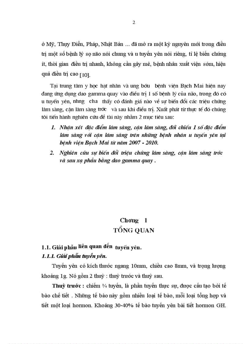 image for page Nhận xét đặc điểm lâm sàng cận lâm sàng đối chiếu 1 số đặc điểm lâm sàng với cận lâm sàng trên những bệnh nhân u tuyến yên tại bệnh viện Bạch Mai từ năm 2007 2010