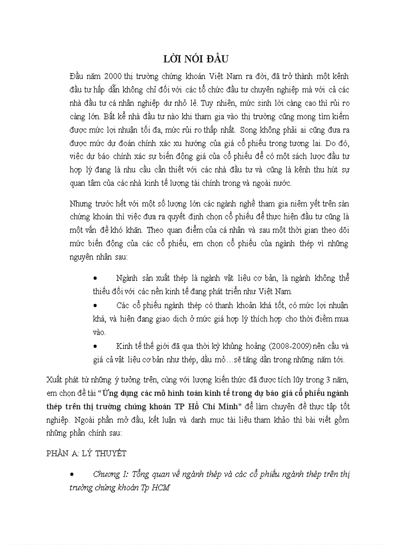 image for page Ứng dụng các mô hình toán kinh tế trong dự báo giá cổ phiếu ngành thép trên thị trường chứng khoán TP Hồ Chí Minh 1