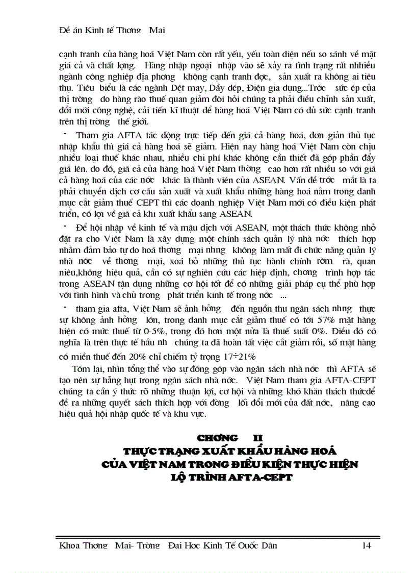 image for page Thúc đẩy xuất khẩu hàng hoá của Việt Nam trong điều kiện thực hiện lộ trình AFTA CEPT 1