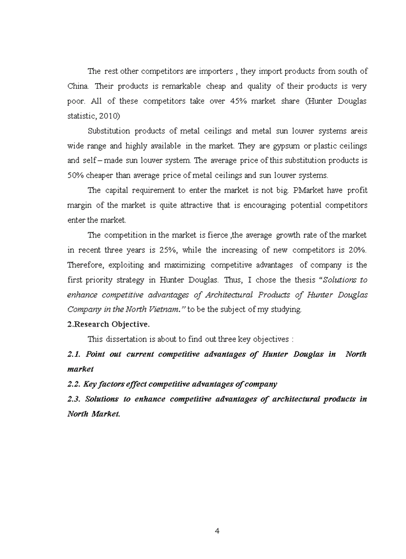 image for page Solutions to enhance competitive advantages of architectural prducts of hunter douglas in the north Vietnam