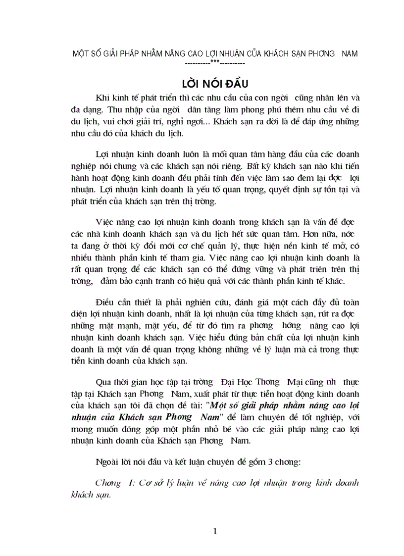 image for page Một số giải pháp nhằm nâng cao lợi nhuận của Khách sạn Phương Nam