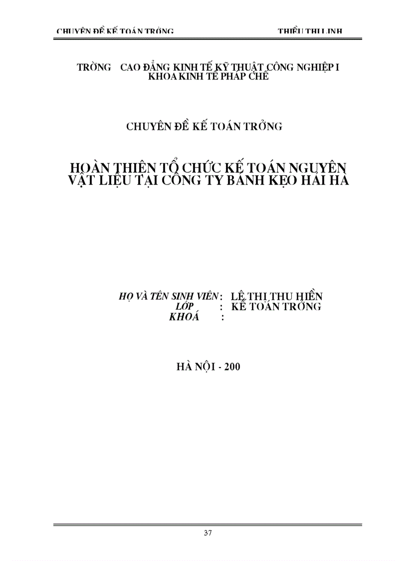 image for page Hoàn thiện tổ chức kế toán nguyên vật liệu tại công ty bánh kẹo hải hà