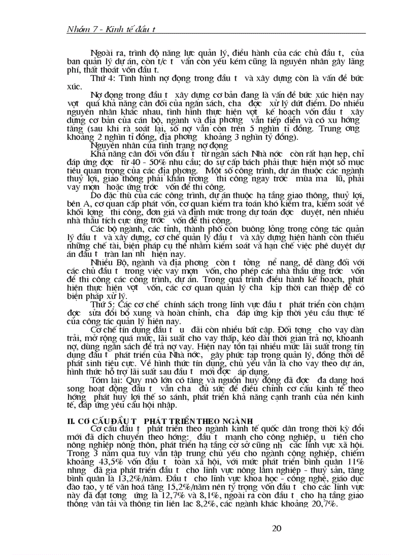 image for page Thực trạng của cơ cấu đầu tư và tác động của nó với chuyển dịch cơ cấu kinh tế ở Việt Nam