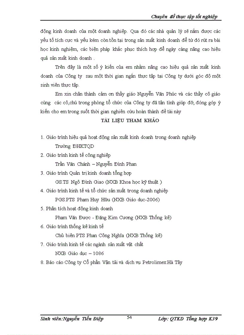 image for page Một số giải pháp nhằm nâng cao hiệu quả sản xuất kinh doanh của Công ty Cổ phần vận tải và dịch vụ Petrolimex Hà Tây 1