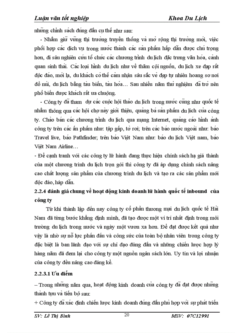image for page Thực trạng và những giải pháp nhằm phát triển hoạt động kinh doanh lữ hành quốc tế tại công ty cổ phần thương mại du lịch quốc tế Hải Nam