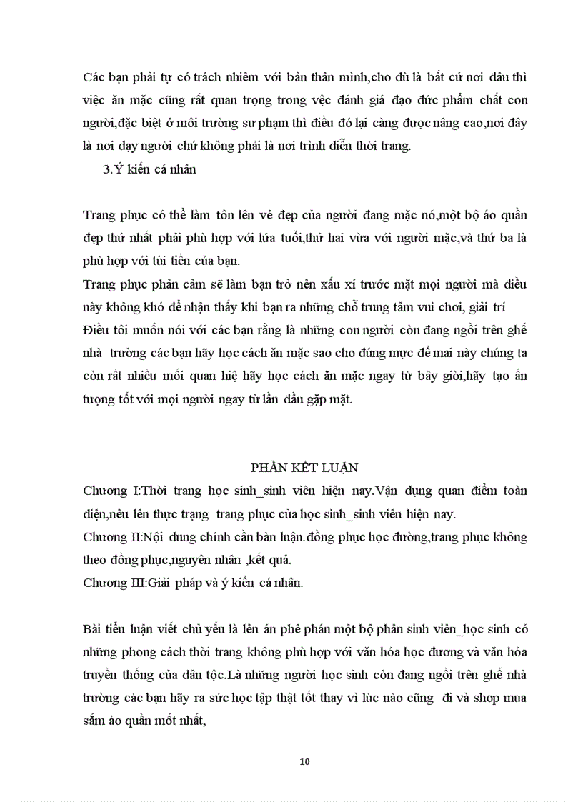 image for page Bàn luận sâu hơn về vấn đề trang phục của học sinh sinh viên hiện nay