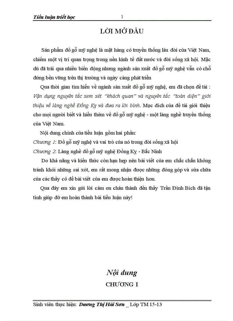 image for page Vận dụng nguyên tắc xem xét khách quan và nguyên tắc toàn diện giới thiệu về làng nghề Đồng Kỵ và đưa ra lời bình 1