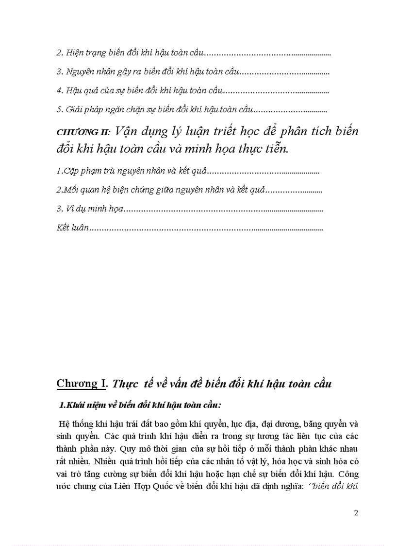image for page Vận dụng lý luận triết học để phân tích biến đổi khí hậu toàn cầu và minh họa thực tiễn