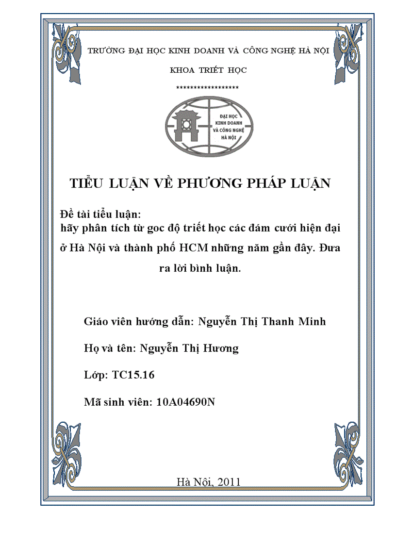 image for page Hãy phân tích từ goc độ triết học các đám cưới hiện đại ở Hà Nội và thành phố HCM những năm gần đây Đưa ra lời bình luận