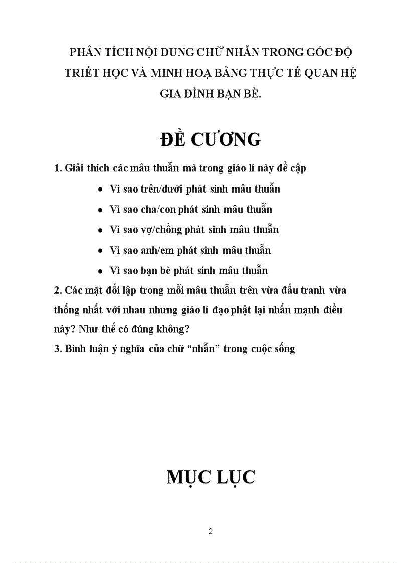 Phân tích nội dung chữ nhẫn trên góc độ triết học và minh hoạ bằng thực tế quan hệ gia đình bạn bè 1