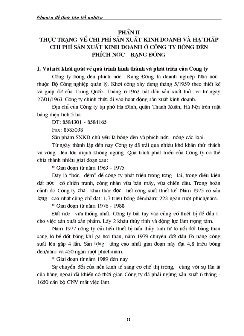 image for page Chi phí sản xuất điều kiện và các giải pháp hạ thấp chi phí sản xuất kinh doanh tại Công ty Bóng đèn Phích nước Rạng Đông 1