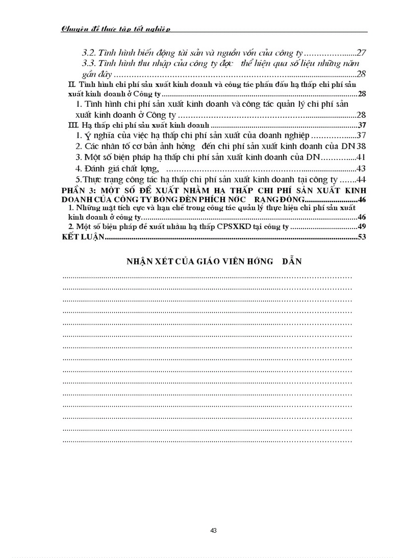 image for page Chi phí sản xuất điều kiện và các giải pháp hạ thấp chi phí sản xuất kinh doanh tại Công ty Bóng đèn Phích nước Rạng Đông 1