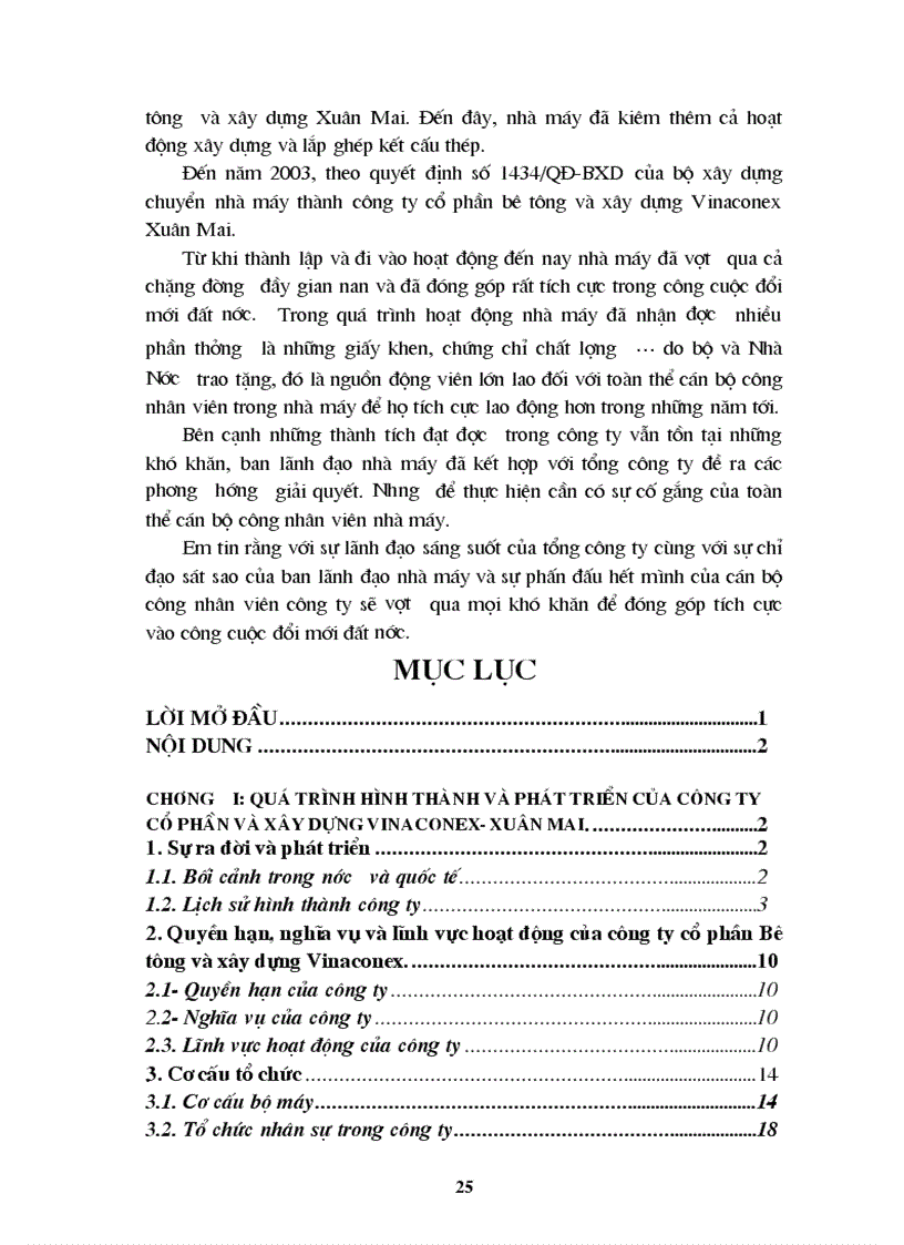 image for page Thực trạng và phương hướng phát triển của công ty cổ phần và xây dựng Vinaconex Xuân Mai