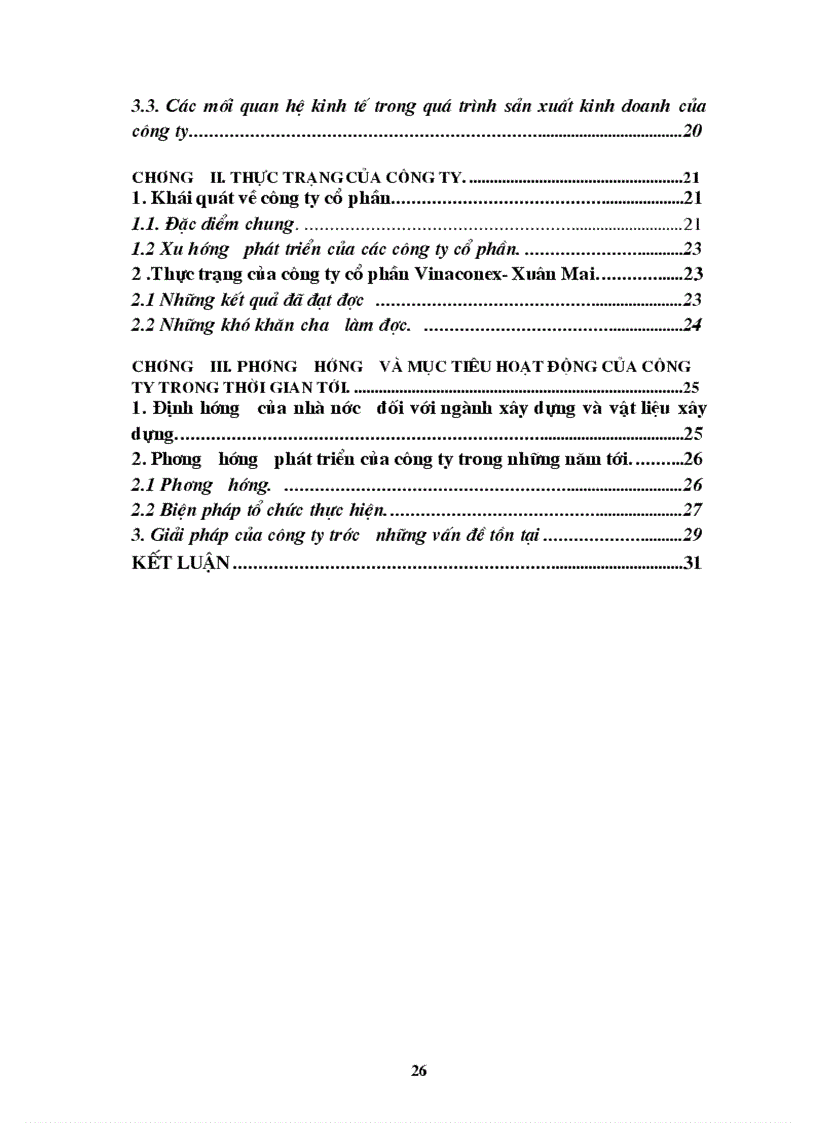image for page Thực trạng và phương hướng phát triển của công ty cổ phần và xây dựng Vinaconex Xuân Mai